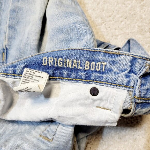 American Eagle Women Jean 30x30 Blue Original Bootcut Western Denim Faded - Picture 3 of 8